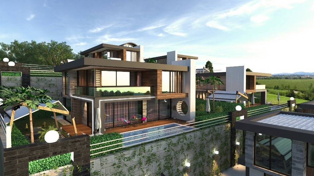 Alanya - Kargıcak 4+1 Villas for sale with private Sauna and Pool 