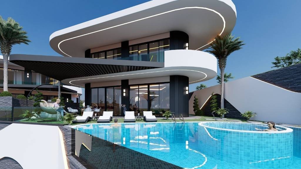 Alanya - Kargıcak'ta yeni inşa edilmiş deniz manzaralı villalar