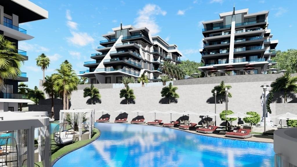 Moderna lägenheter under uppbyggnad till salu i Turkiet, Alanya - Oba