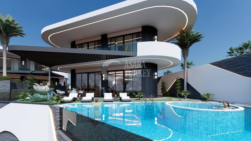 Moderné vily s výhľadom na more na predaj, Turecko Kargicak Alanya