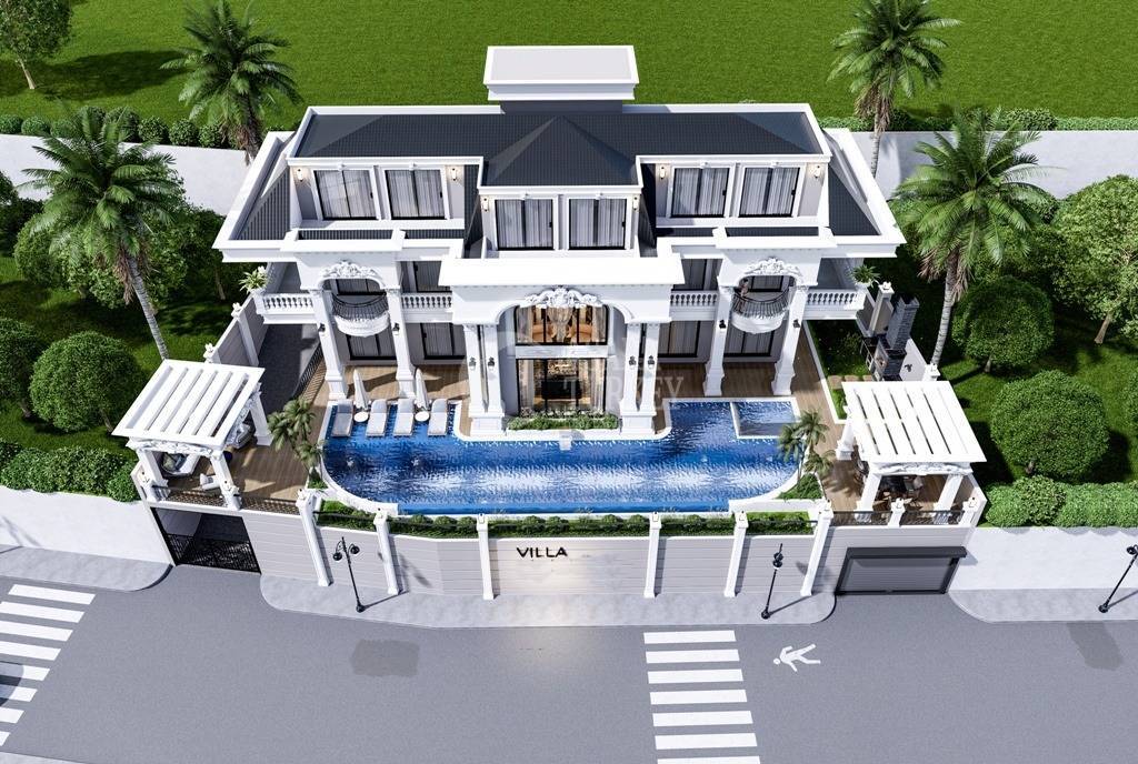 Moderná 7-izbová vila vo výstavbe Alanya - Kargıcak